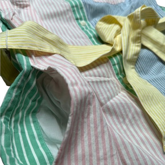 J. Crew Striped Color Block Shirt Dress W/ Belt - Picture 9 of 12